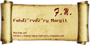 Fehérváry Margit névjegykártya